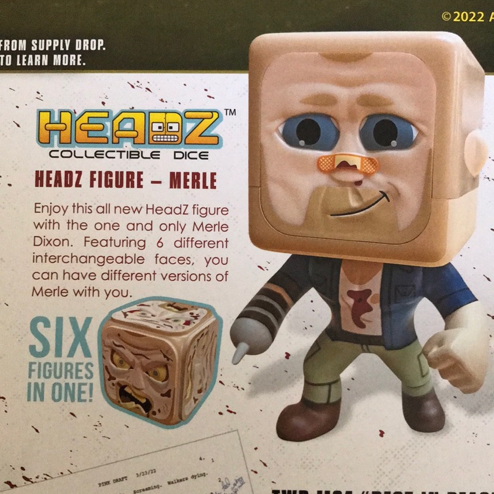 TWD Supply Drop exclusive Headz figure Merle New